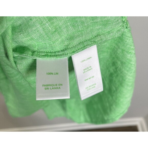 Lilly Pulitzer Dress Women’s Large Gecko Green Pilar Linen Tunic W/ Belt Resort - Picture 6 of 9